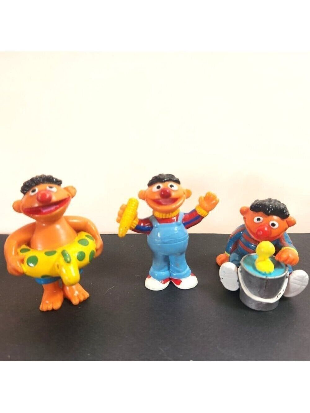 Sesame Street Ernie Figurines Lot of 3 Muppets Applause & JHP Vintage 80s